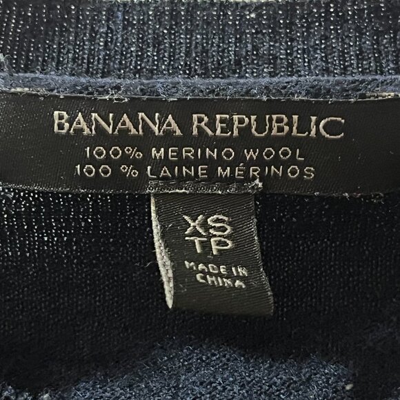 Banana Republic Merino Wool Navy Blue Button Up Cardigan Women's XS Preppy - Picture 6 of 7